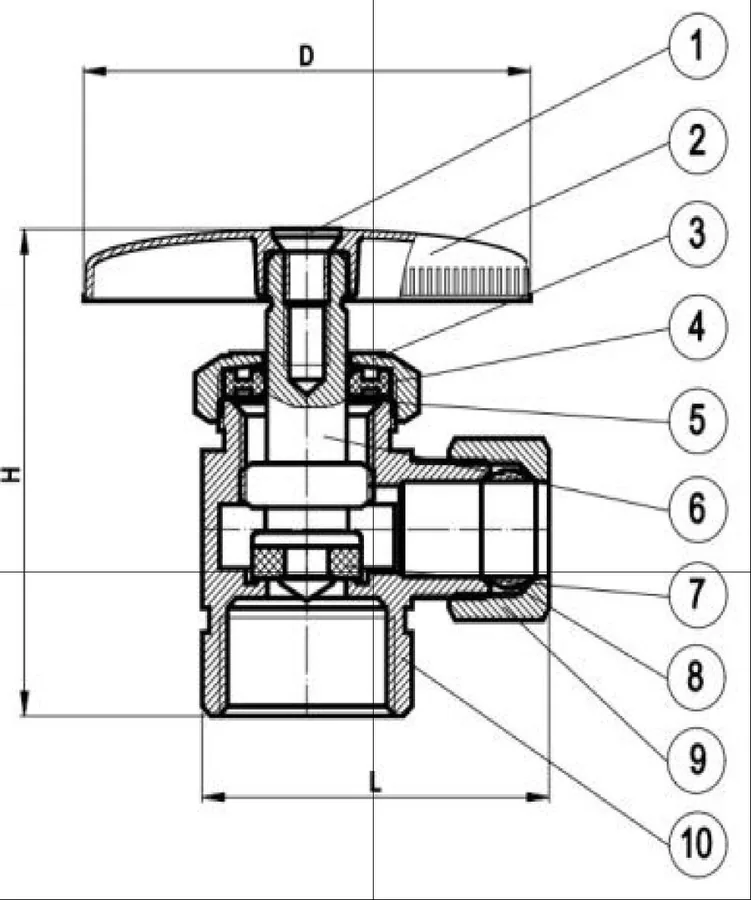 Exploded diagram of Angle Stop Valves