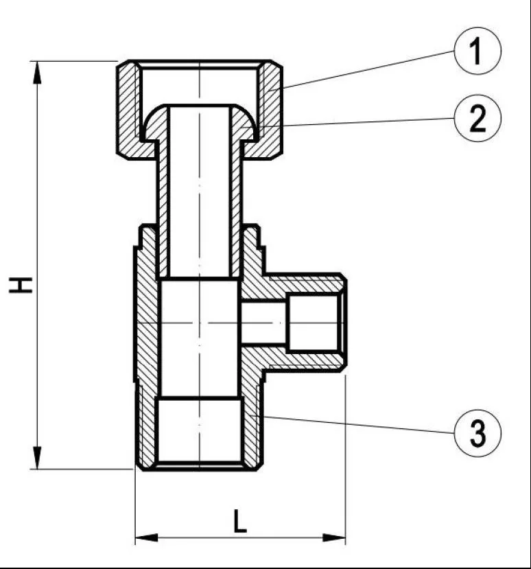Exploded diagram of Swivel Tee Adapter