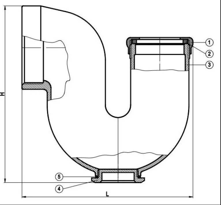 Exploded diagram of Trap Cast Brass/CP